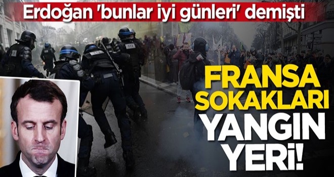 Fransa sokakları yangın yeri