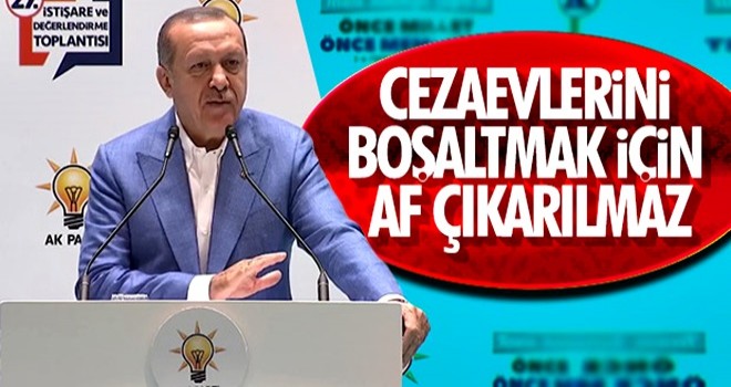 Başkan Erdoğan af konusunda kırmızı çizgisini açıkladı