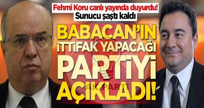 Fehmi Koru, Ali Babacan'ın ittifak yapacağı partiyi açıkladı! Sunucu şaştı kaldı