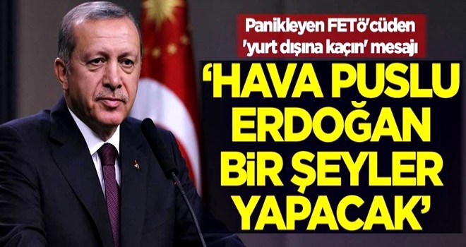 Panikleyen FETÖ'cüden 'yurt dışına kaçın' mesajı! "Hava puslu, Erdoğan bir şeyler yapacak"