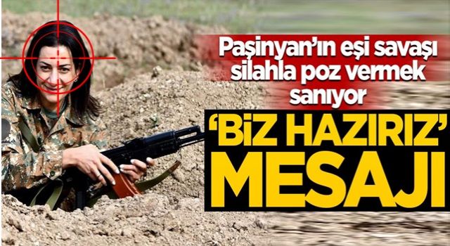 Askerliği, silahla poz vermek sanan Anna Hakobyan’dan komik Azerbaycan çıkışı