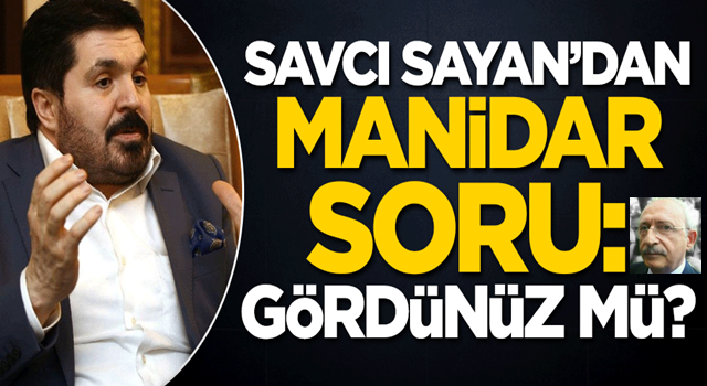 Savcı Sayan'dan manidar soru: Gördünüz mü?