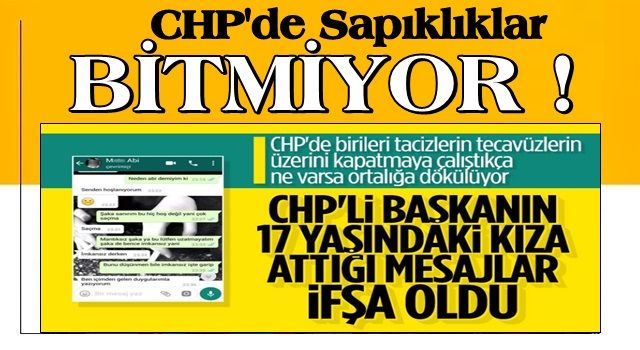 CHP İlçe Başkanı, 17 yaşındaki genç kızı taciz etti