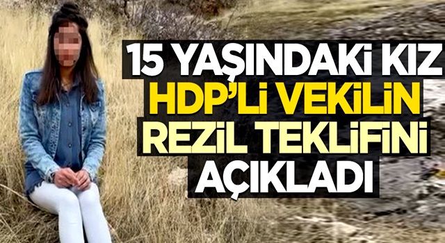 15 yaşındaki kız, HDP'li vekilin rezil teklifini açıkladı