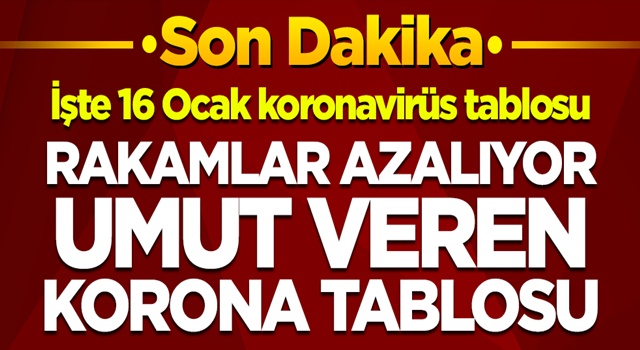 16 Ocak koronavirüs tablosu! İşte vaka sayısı ve can kaybı...