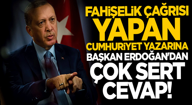 Başkan Erdoğan'dan Cumhuriyet yazarına sert tepki: Böyle ahlaksızlık olur mu?