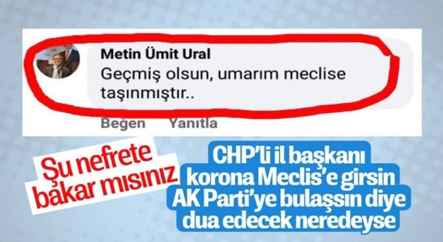 CHP Çanakkale İl Başkanı'nın çirkin dileği