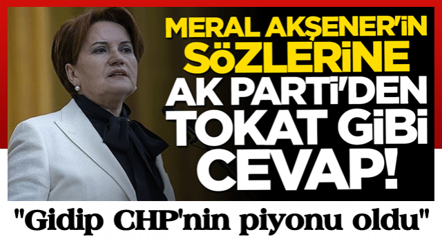 Meral Akşener'in sözlerine AK Parti'den tokat gibi cevap