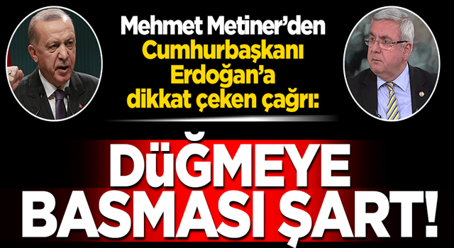 Mehmet Metiner'den Cumhurbaşkanı Erdoğan'a dikkat çeken çağrı: Düğmeye basması şart!