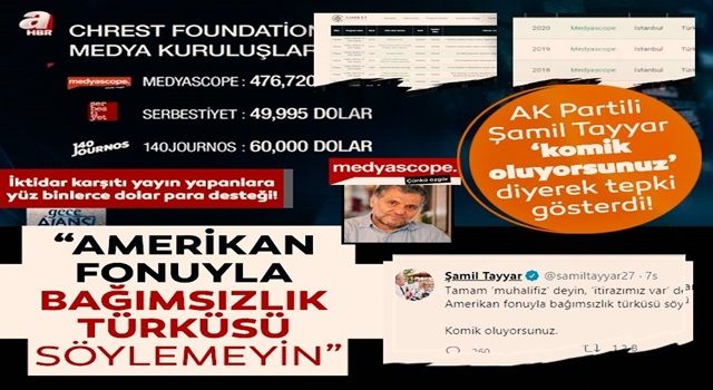 AK Parti MKYK üyesi Şamil Tayyar: Amerikan fonuyla bağımsızlık türküsü söylemeyin, komik oluyorsunuz