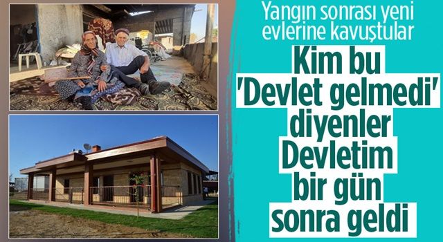 Antalya'daki yangından sonra yaşlı çift yeni evlerine kavuştu