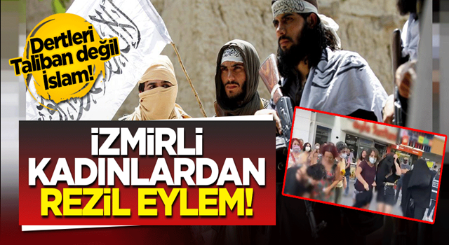 Dertleri Taliban değil İslam! İzmir'de çarşaf çıkartıp soyunma eylemi