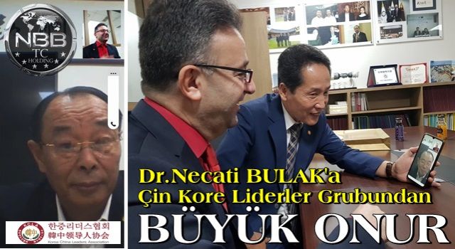 Dr.Necati BULAK 'a Çin Kore Liderler Grubundan (KCLA) büyük onur.