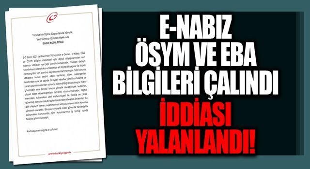 e-Devlet'ten dijital veri sızıntısı iddialarına ilişkin açıklama