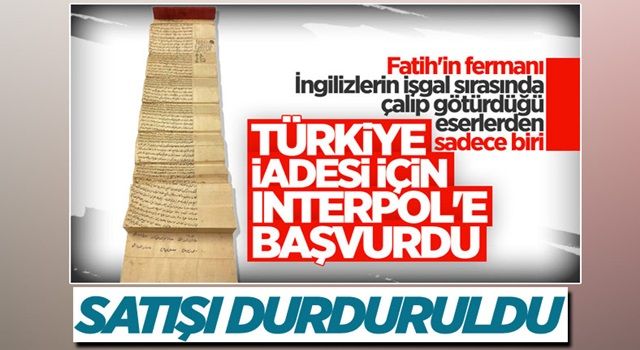 Fatih tuğralı vakfiyenin satışı iptal edildi