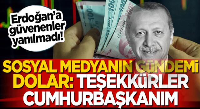 Erdoğan'a güvenenler yine yanılmadı! Sosyal medyanın gündemi Dolar: Teşekkürler Cumhurbaşkanım!