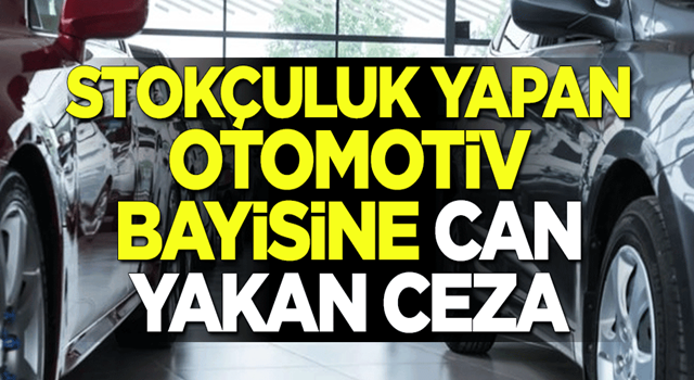 Stokçuluk yapan otomotiv bayisine can yakan ceza