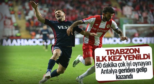 Trabzonspor, Antalya deplasmanında mağlup oldu