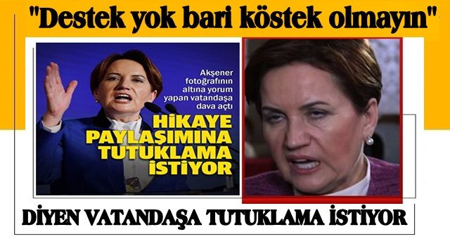 Akşener fotoğrafının altına hikaye yazan vatandaşı tutuklanması talebiyle dava etti