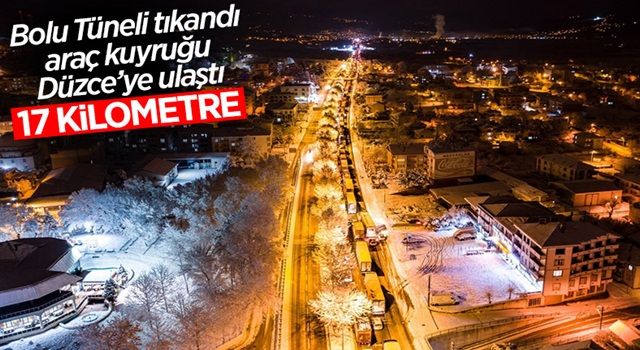 Bolu'daki araç kuyruğu Düzce'ye ulaştı