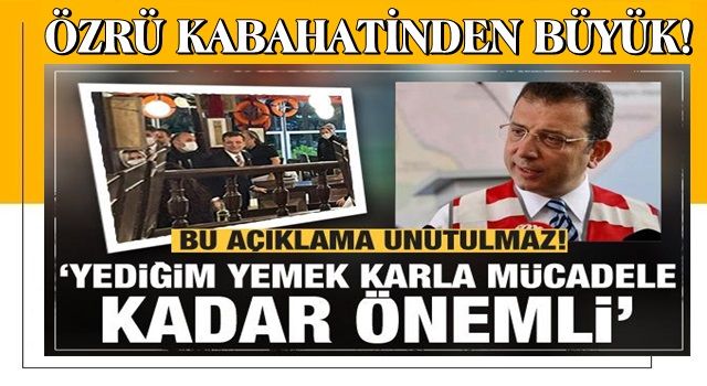 Ekrem : ''Yediğim yemek karla mücadele kadar önemli'' !!!!