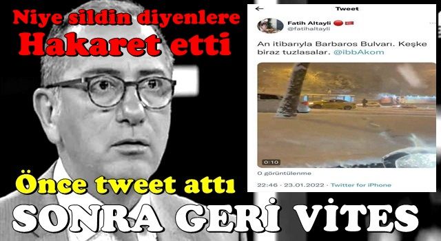 Fatih Altaylı'dan geri vites