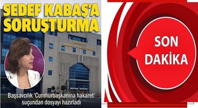 Sedef Kabaş'a 'Cumhurbaşkanına hakaret' suçundan soruşturma