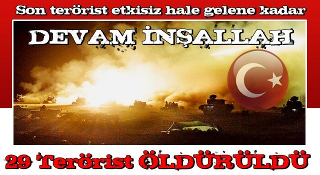 29 PKK'lı terörist etkisiz hale getirildi!