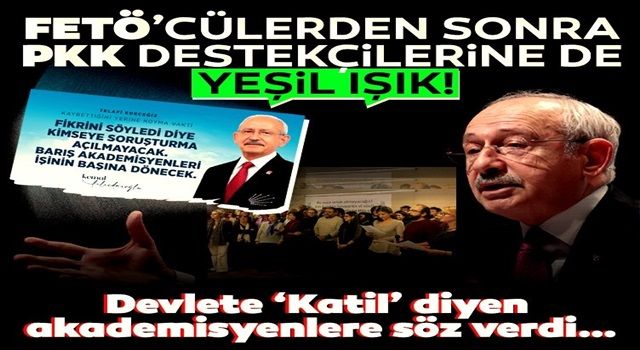 Kılıçdaroğlu FETÖ'cülerden sonra şimdi de PKK destekçisi akademisyenlere 'Göreve iade' sözü verdi!