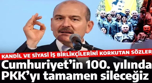 İçişleri Bakanı Süleyman Soylu: Cumhuriyetin 100. yılında terör örgütünü tamamen sileceğiz