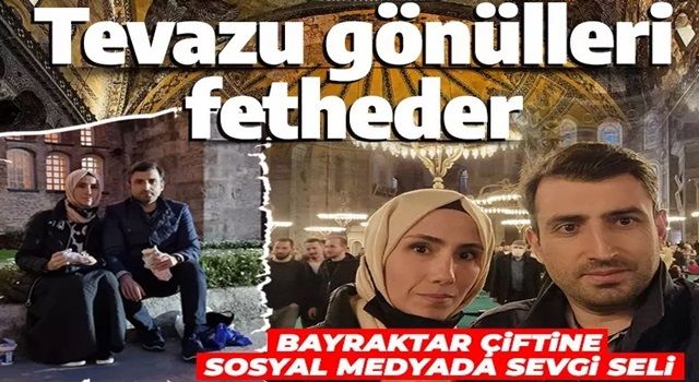 Selçuk Bayraktar ve eşi Sümeyye Erdoğan Bayraktar'a sevgi seli