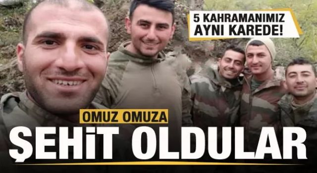 5 kahramanımız aynı karede! Omuz omuza şehit oldular