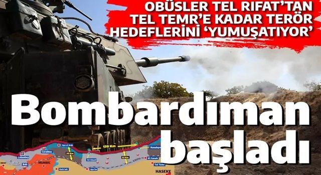 Suriye'ye bombardıman başladı! Tel Rıfat'tan Münbiç ve Tel Temr'e kadar pek çok terör noktası vuruluyor