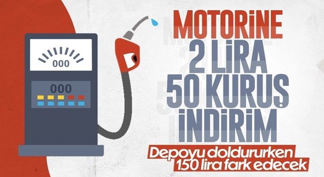 Motorin litre fiyatına indirim