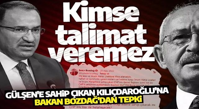 Gülşen'e sahip çıkan Kılıçdaroğlu'na Bakan Bozdağ'dan tepki: Bildik CHP!