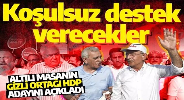 Altılı masanın gizli ortağı HDP adayını açıkladı: Koşulsuz destek verecekler