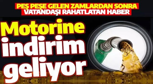 Motorine indirim geliyor