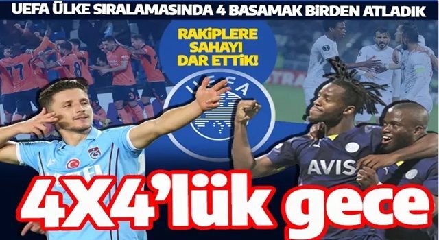 Türk futbolunun 4x4'lük gecesi! Avrupa'da 4 basamak birden yükseldik