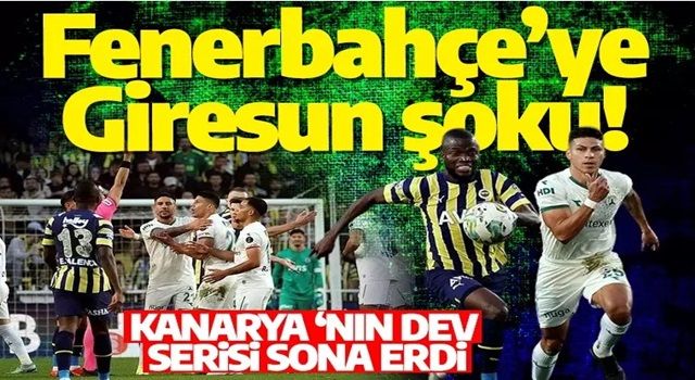 Fenerbahçe’ye Giresun şoku! Kanarya yara aldı!