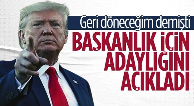 Trump, 2024 Başkanlık seçimleri için adaylığını ilan etti