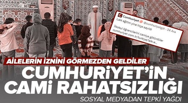 Cumhuriyet Gazetesi çocukların cami gezisinden rahatsız oldu: Yapılan habere sosyal medyadan tepki yağdı .