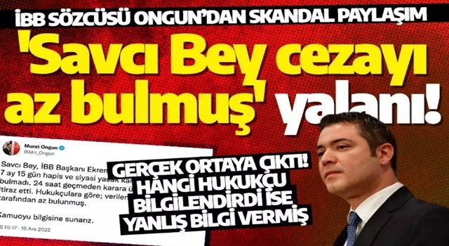 Murat Ongun'dan 'Savcı Bey cezayı az bulmuş' yalanı! Gerçek ortaya çıktı! Hangi hukukçu bilgilendirdi ise yanlış bilgi vermiş