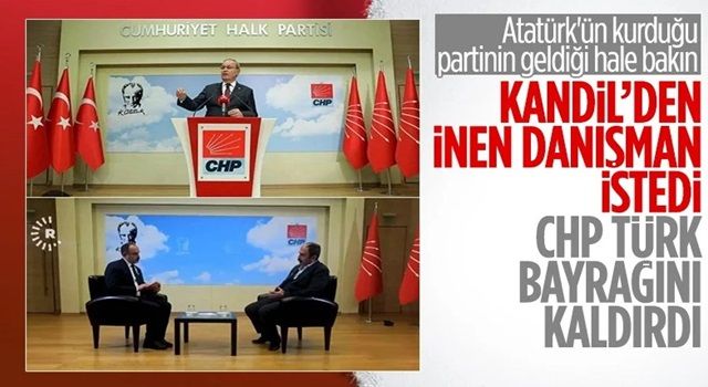 CHP, Rudaw'ın Nuşirevan Elçi röportajında Türk bayraklarını kaldırdı