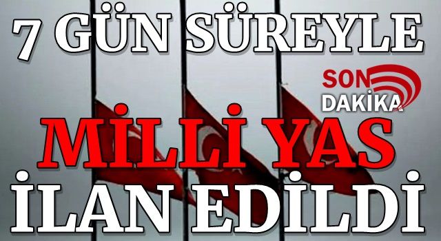 Cumhurbaşkanı Erdoğan: 7 gün süreyle milli yas ilan edildi