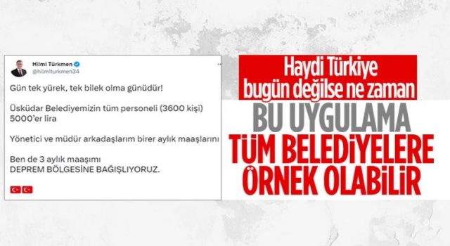 Üsküdar Belediyesi deprem bölgesine 20 milyon liralık bağış yaptı