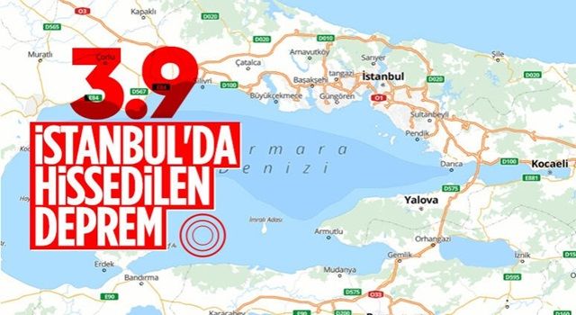 Marmara Denizi'nde 3.9 büyüklüğünde deprem