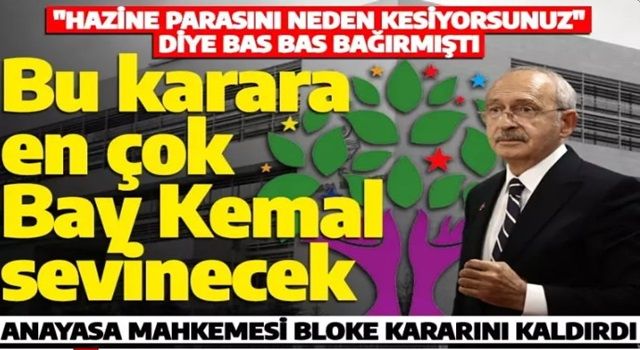 Son dakika: Anayasa Mahkemesi'nden HDP'nin hazine yardımı ile ilgili karar! Bloke kaldırıldı