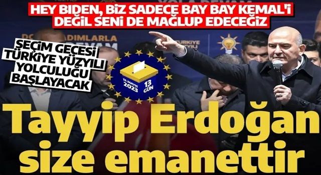 Bakan Soylu, Esenler'de seçmenlere seslendi: Hey Biden, biz sadece bay bay Kemal'i değil seni de mağlup edeceğiz