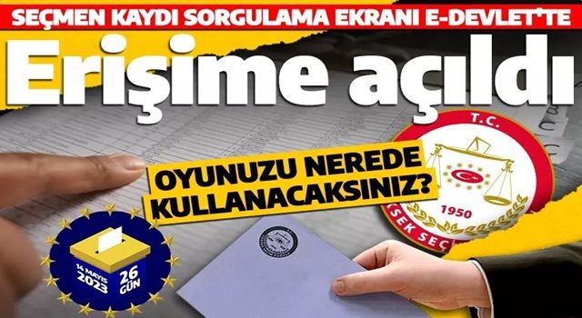 Oyunuzu nerede kullanacaksınız? E-Devlet seçmen kaydı sorgulama ekranı erişime açıldı!