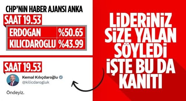 ANKA'nın seçim verileri Kemal Kılıçdaroğlu'nu yalanladı